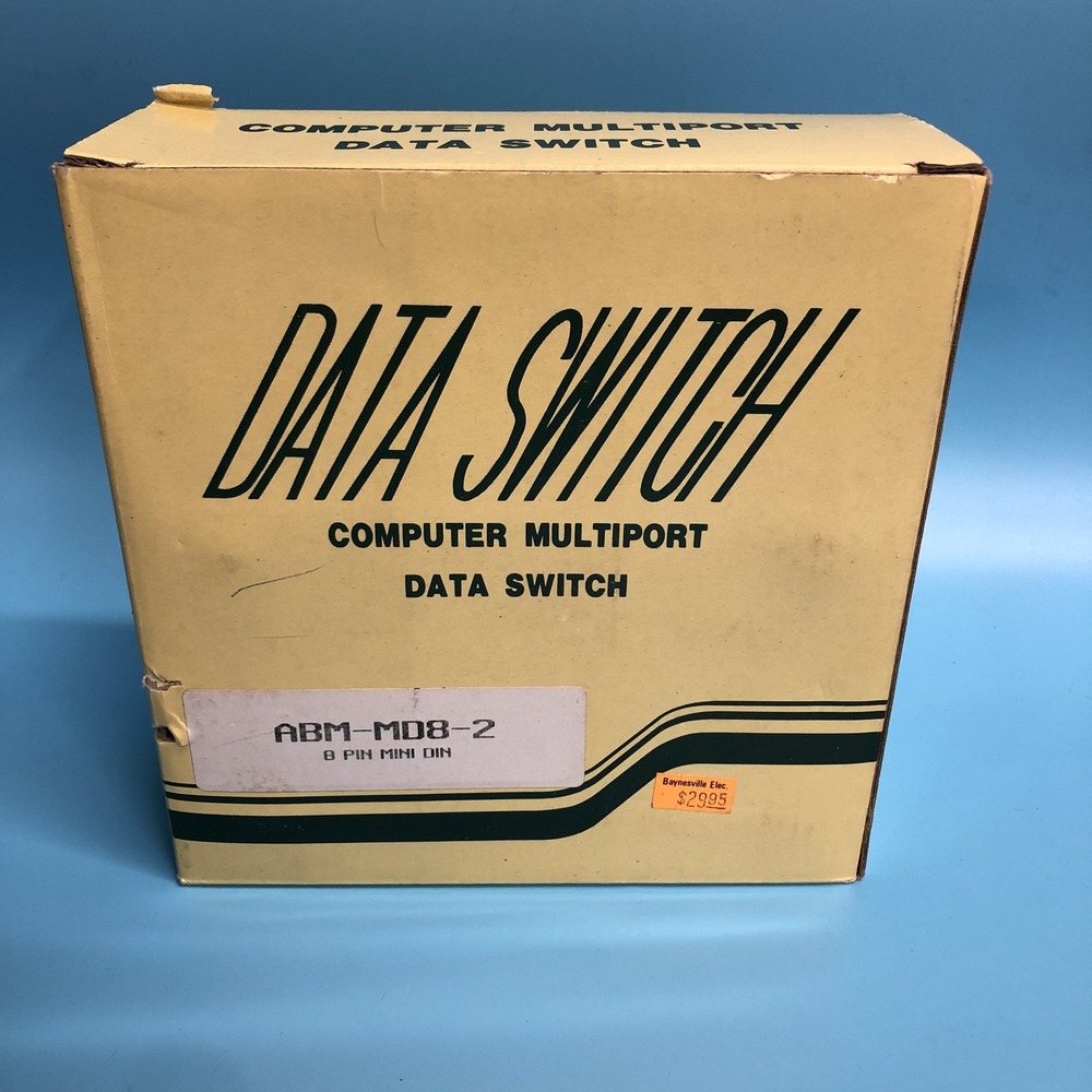 Data Transmitter Switch‎ Computer Multiport 8 Pin Mini Din Vintage ABM-MD8-2